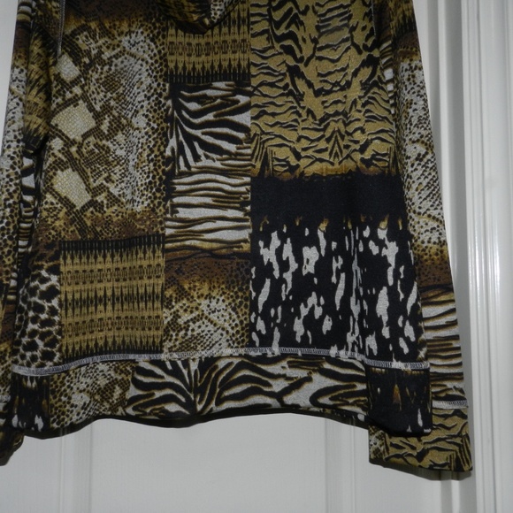 Onque Casual Cardigan Hooded Sweater Animal Print Sz XL - Picture 4 of 10